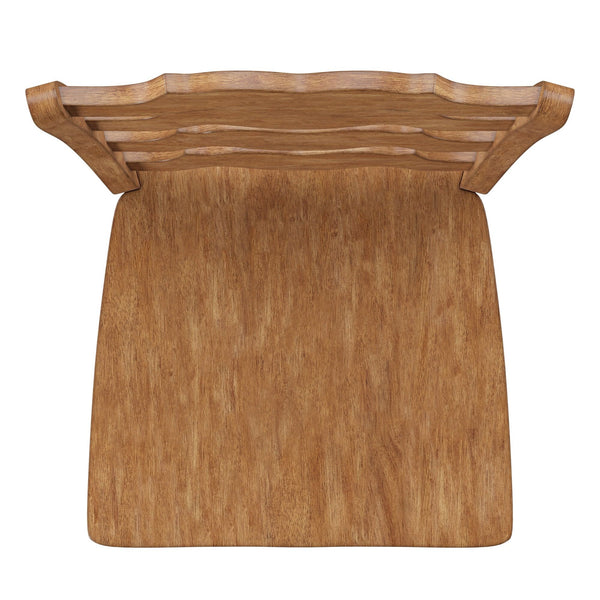 Lea Solid Rubberwood French Ladder Back Counter Stools Set of Two for Kitchen Bar