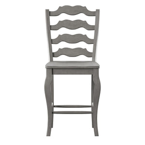Lea Solid Rubberwood French Ladder Back Counter Stools Set of Two for Kitchen Bar