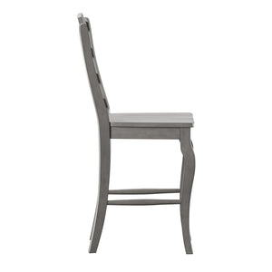 Lea Solid Rubberwood French Ladder Back Counter Stools Set of Two for Kitchen Bar