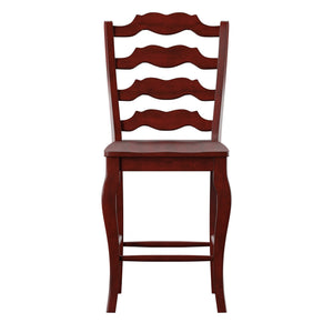 Lea Solid Rubberwood French Ladder Back Counter Stools Set of Two for Kitchen Bar