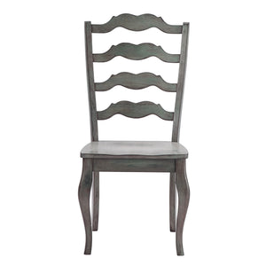 Lea Solid Rubberwood Ladder Back Dining Chairs French Country Style Set of Two