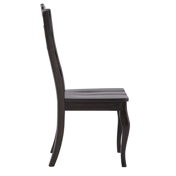 Lea Solid Rubberwood Ladder Back Dining Chairs French Country Style Set of Two