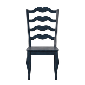 Lea Solid Rubberwood Ladder Back Dining Chairs French Country Style Set of Two