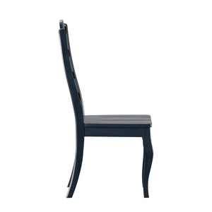 Lea Solid Rubberwood Ladder Back Dining Chairs French Country Style Set of Two
