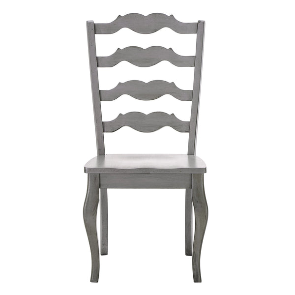 Lea Solid Rubberwood Ladder Back Dining Chairs French Country Style Set of Two