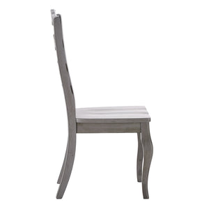 Lea Solid Rubberwood Ladder Back Dining Chairs French Country Style Set of Two