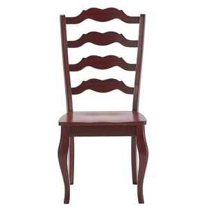 Lea Solid Rubberwood Ladder Back Dining Chairs French Country Style Set of Two