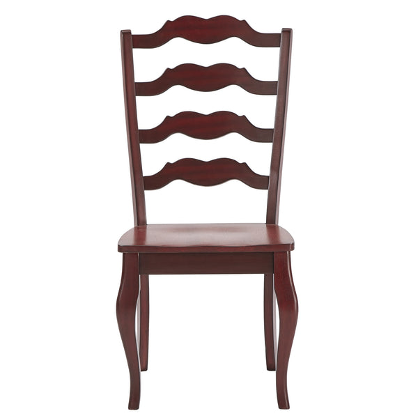 Lea Solid Rubberwood Ladder Back Dining Chairs French Country Style Set of Two