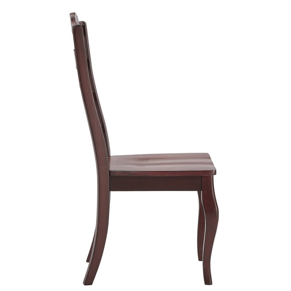 Lea Solid Rubberwood Ladder Back Dining Chairs French Country Style Set of Two