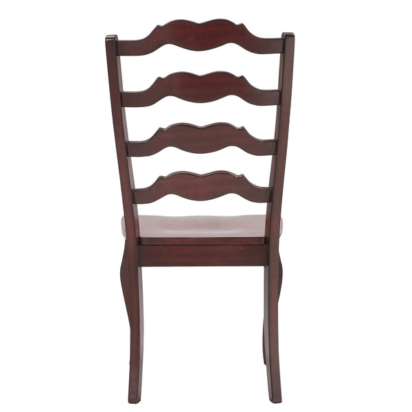 Lea Solid Rubberwood Ladder Back Dining Chairs French Country Style Set of Two
