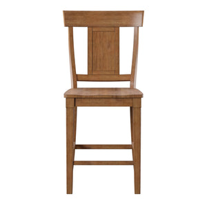 Lea Solid Rubberwood Panel Back Counter Stools Set of Two for Kitchen Islands