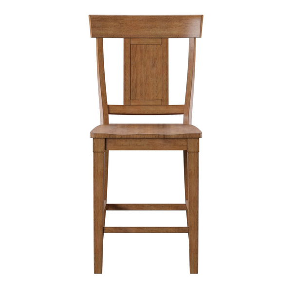 Lea Solid Rubberwood Panel Back Counter Stools Set of Two for Kitchen Islands