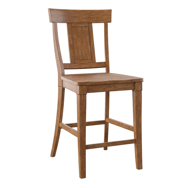 Lea Solid Rubberwood Panel Back Counter Stools Set of Two for Kitchen Islands
