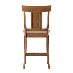 Lea Solid Rubberwood Panel Back Counter Stools Set of Two for Kitchen Islands