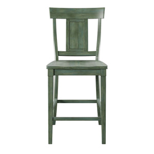 Lea Solid Rubberwood Panel Back Counter Stools Set of Two for Kitchen Islands