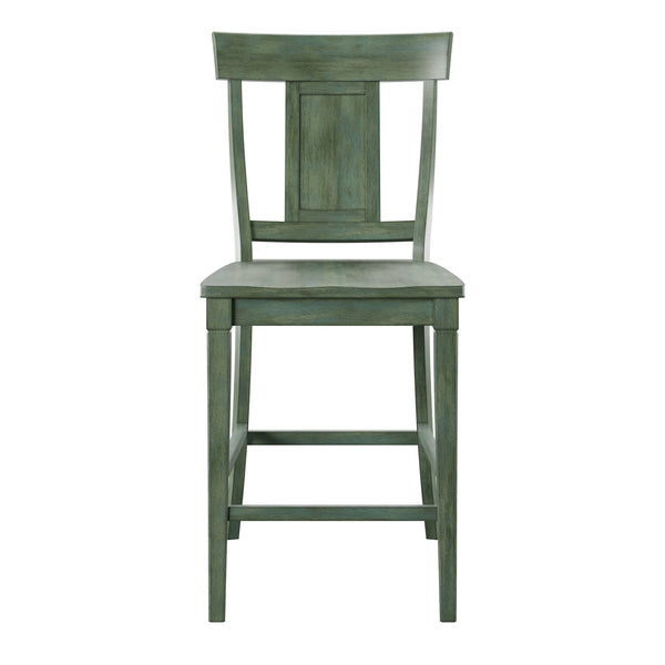 Lea Solid Rubberwood Panel Back Counter Stools Set of Two for Kitchen Islands