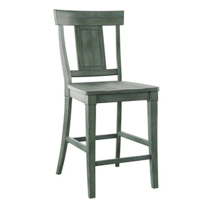 Lea Solid Rubberwood Panel Back Counter Stools Set of Two for Kitchen Islands