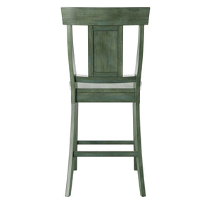 Lea Solid Rubberwood Panel Back Counter Stools Set of Two for Kitchen Islands