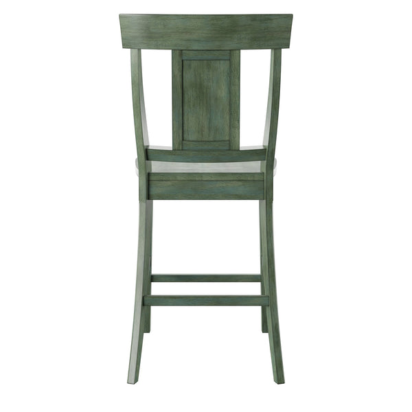 Lea Solid Rubberwood Panel Back Counter Stools Set of Two for Kitchen Islands