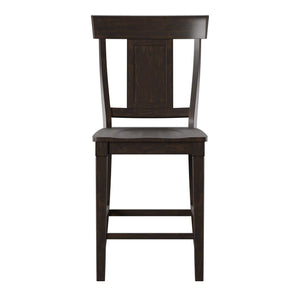 Lea Solid Rubberwood Panel Back Counter Stools Set of Two for Kitchen Islands