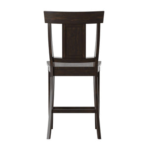 Lea Solid Rubberwood Panel Back Counter Stools Set of Two for Kitchen Islands