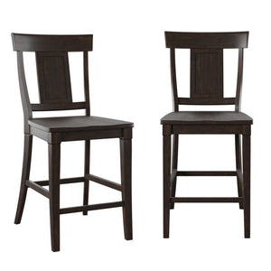 Lea Solid Rubberwood Panel Back Counter Stools Set of Two for Kitchen Islands