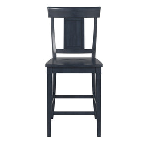 Homelegance Lea Solid Rubberwood Panel Back Counter Stools Set of Two for Kitchen Islands Denim Blue 530C2-24DN