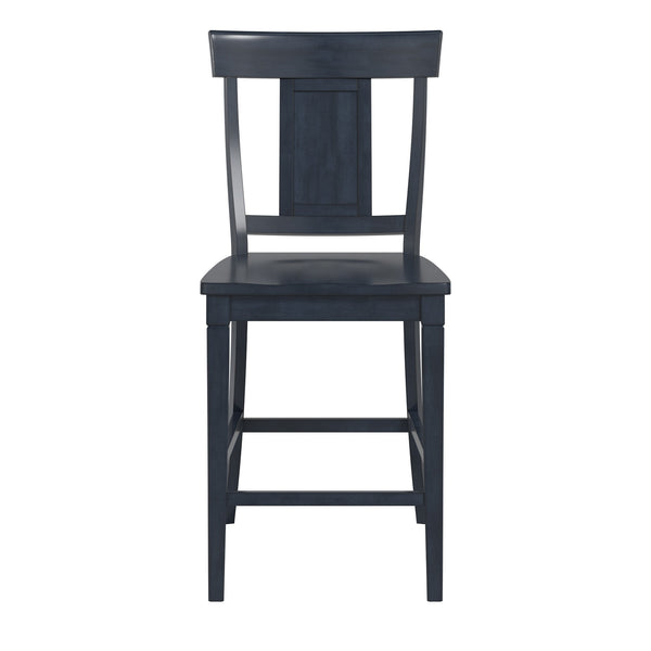 Homelegance Lea Solid Rubberwood Panel Back Counter Stools Set of Two for Kitchen Islands Denim Blue 530C2-24DN