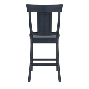 Lea Solid Rubberwood Panel Back Counter Stools Set of Two for Kitchen Islands