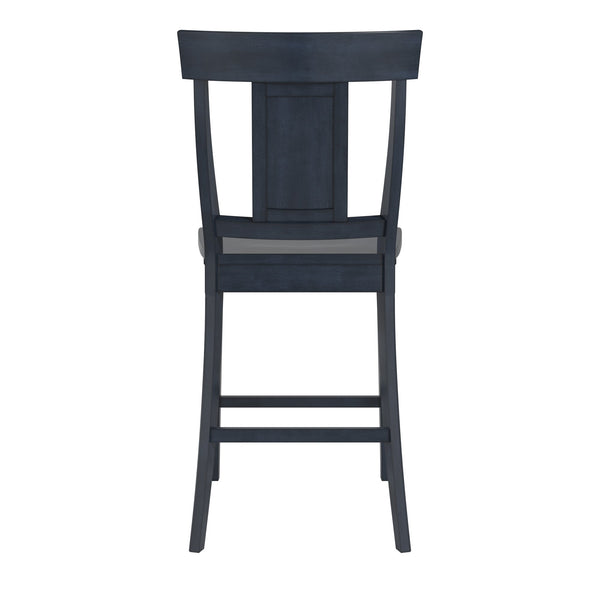 Lea Solid Rubberwood Panel Back Counter Stools Set of Two for Kitchen Islands
