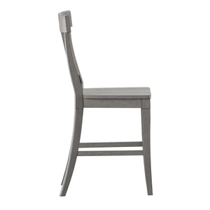 Lea Solid Rubberwood Panel Back Counter Stools Set of Two for Kitchen Islands