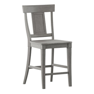 Lea Solid Rubberwood Panel Back Counter Stools Set of Two for Kitchen Islands