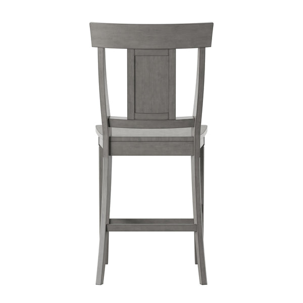 Lea Solid Rubberwood Panel Back Counter Stools Set of Two for Kitchen Islands