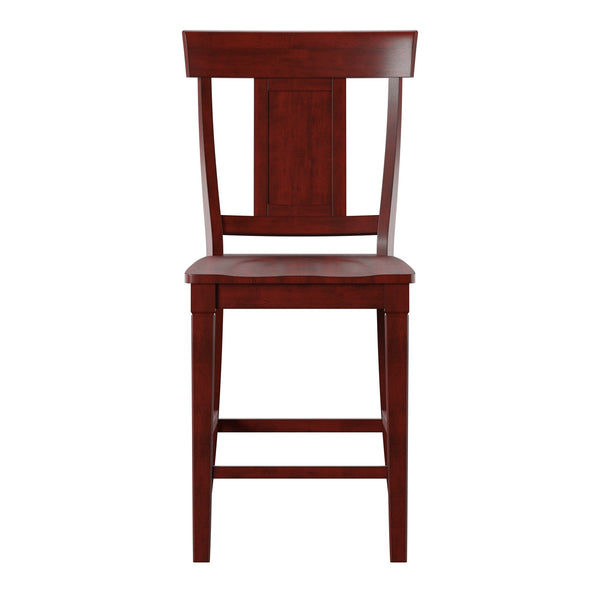 Lea Solid Rubberwood Panel Back Counter Stools Set of Two for Kitchen Islands