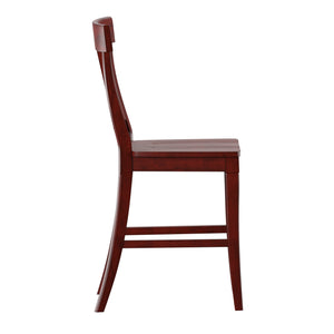 Lea Solid Rubberwood Panel Back Counter Stools Set of Two for Kitchen Islands