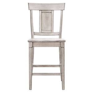 Lea Solid Rubberwood Panel Back Counter Stools Set of Two for Kitchen Islands