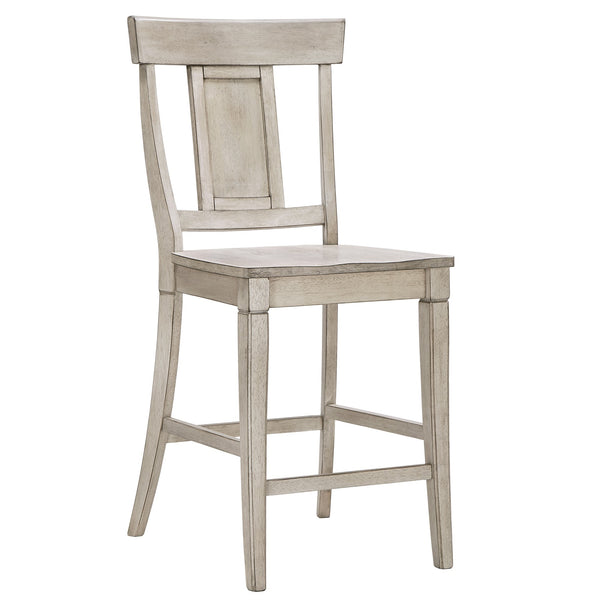 Lea Solid Rubberwood Panel Back Counter Stools Set of Two for Kitchen Islands