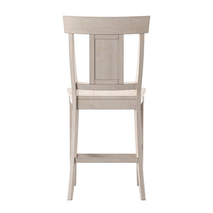 Lea Solid Rubberwood Panel Back Counter Stools Set of Two for Kitchen Islands