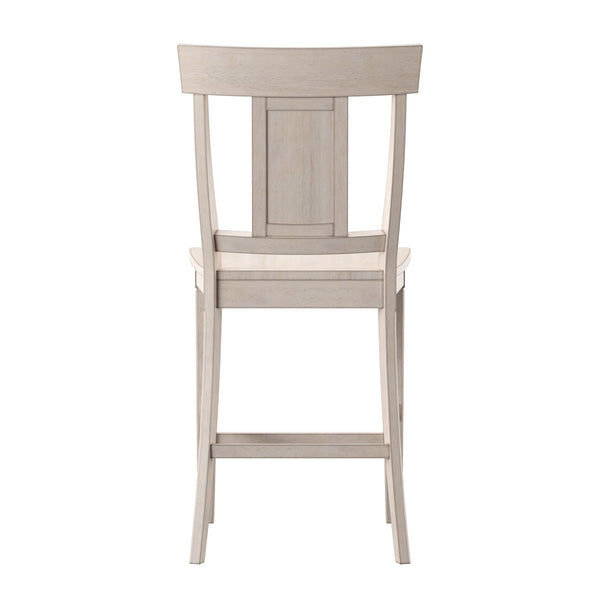 Lea Solid Rubberwood Panel Back Counter Stools Set of Two for Kitchen Islands