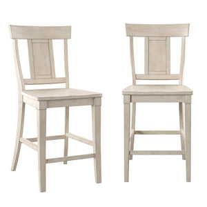 Lea Solid Rubberwood Panel Back Counter Stools Set of Two for Kitchen Islands