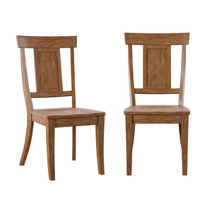 Lea Rubberwood Panel Back Dining Chair Set with Contoured Seat for Classic Rooms