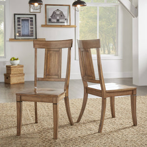 Lea Rubberwood Panel Back Dining Chair Set with Contoured Seat for Classic Rooms