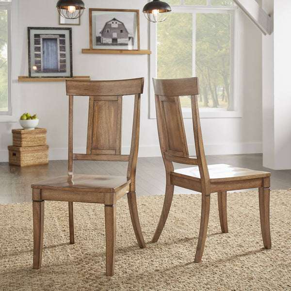 Lea Rubberwood Panel Back Dining Chair Set with Contoured Seat for Classic Rooms