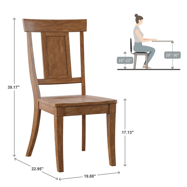 Lea Rubberwood Panel Back Dining Chair Set with Contoured Seat for Classic Rooms