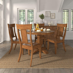 Lea Rubberwood Panel Back Dining Chair Set with Contoured Seat for Classic Rooms