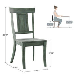 Lea Rubberwood Panel Back Dining Chair Set with Contoured Seat for Classic Rooms