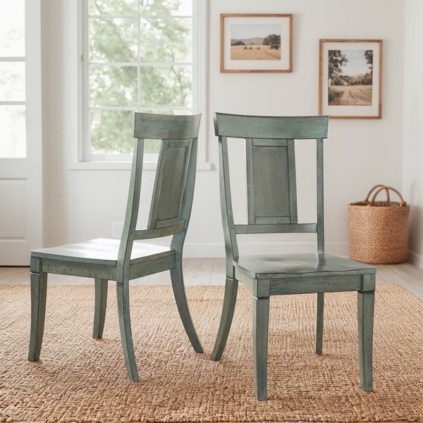 Lea Rubberwood Panel Back Dining Chair Set with Contoured Seat for Classic Rooms