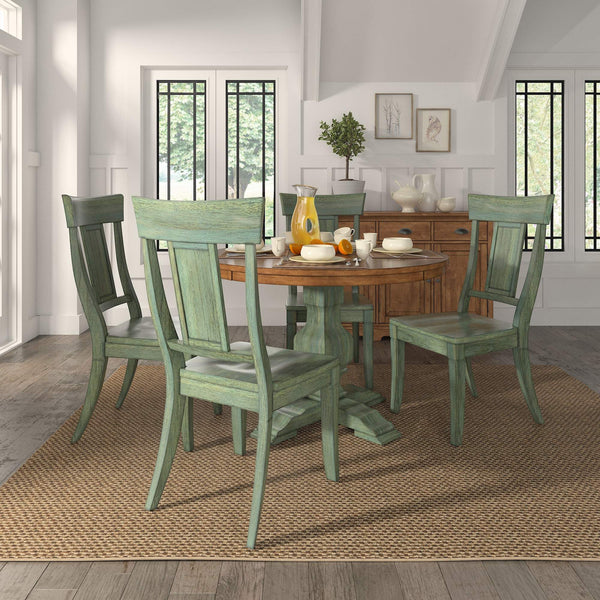 Lea Rubberwood Panel Back Dining Chair Set with Contoured Seat for Classic Rooms