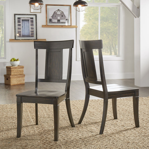 Lea Rubberwood Panel Back Dining Chair Set with Contoured Seat for Classic Rooms