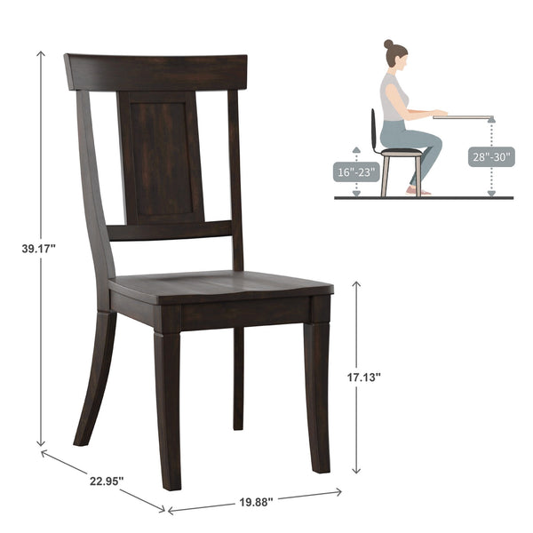 Lea Rubberwood Panel Back Dining Chair Set with Contoured Seat for Classic Rooms